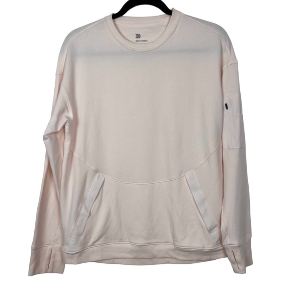 All in Motion Beige French Terry Modern Crewneck Sweatshirt Small - Picture 1 of 10